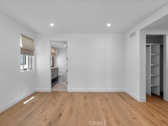 Bathroom, Empty room, Interior, Recessed Lighting, Wood Texture Flooring
