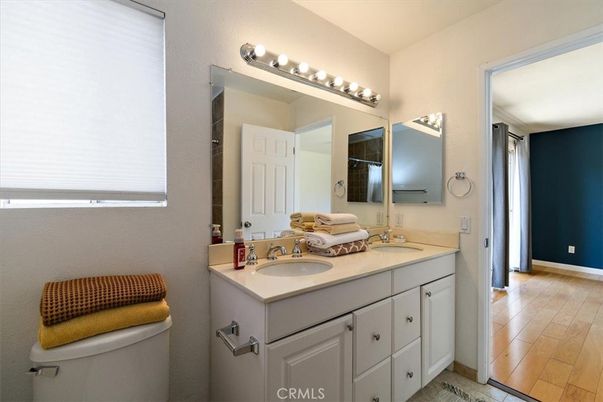 Bathroom, Dual Sink Vanities, Interior, Wood Texture Flooring