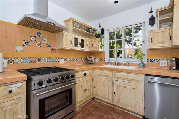 Interior, Kitchen, Recessed Lighting, Stainless Steel Appliances, Tile Countertops