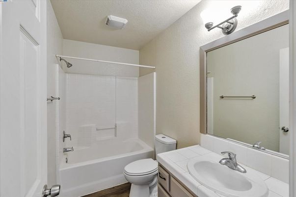 Bathroom, Interior, Tile Countertops, Wood Texture Flooring