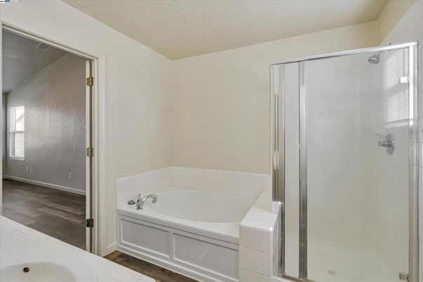 Bathroom, Glass Shower, Interior, Wood Texture Flooring