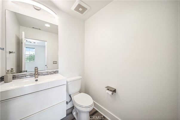 Bathroom, Interior, Recessed Lighting, Wood Texture Flooring