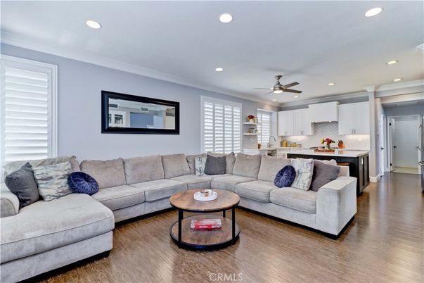 Interior, Kitchen, Living room, Recessed Lighting, Wood Texture Flooring
