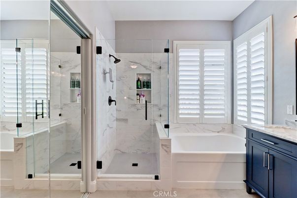 Bathroom, Glass Shower, Interior, Marble Walls