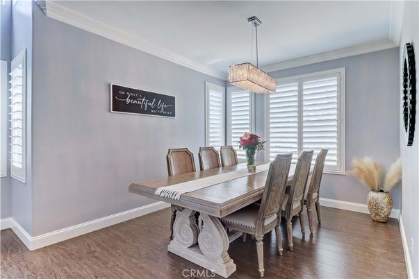 Chandelier, Dining room, Interior, Wood Texture Flooring