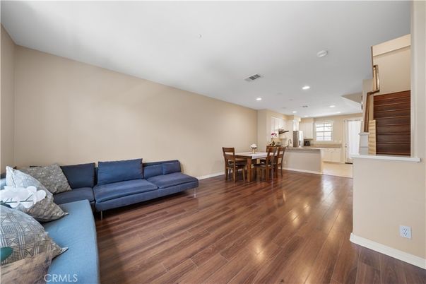 Dining room, Interior, Kitchen, Living room, Pendant Lights, Recessed Lighting, Wood Texture Flooring