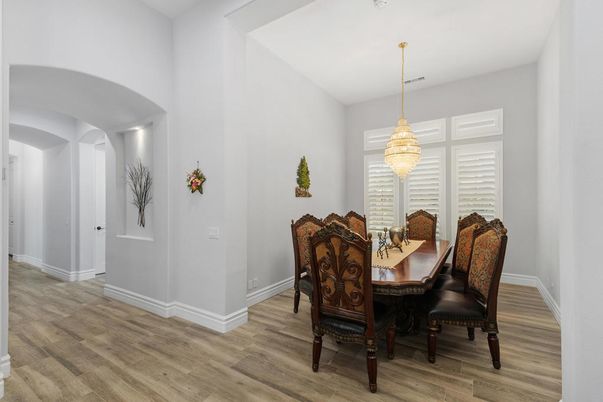 Chandelier, Dining room, Interior, Wood Texture Flooring