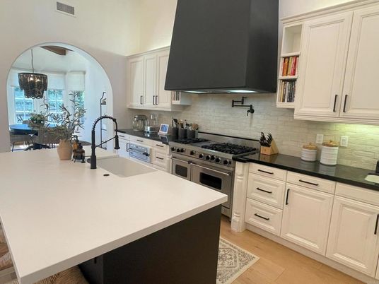 Dining room, Interior, Kitchen, Pendant Lights, Stainless Steel Appliances, Wood Texture Flooring