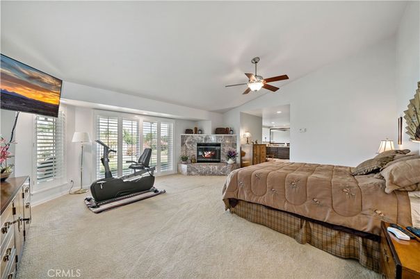 Bedroom, Fireplace, Fitness Equipment, Interior, Recessed Lighting