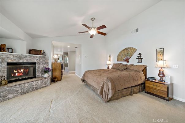 Bedroom, Fireplace, Interior