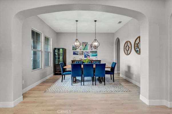 Chandelier, Dining room, Interior, Pendant Lights, Wood Texture Flooring