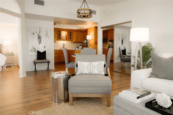 Dining room, Interior, Kitchen, Pendant Lights, Wood Texture Flooring