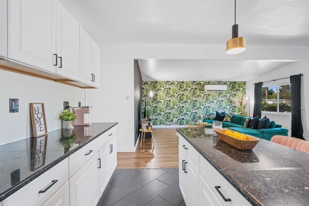 Interior, Kitchen, Pendant Lights, Wood Texture Flooring