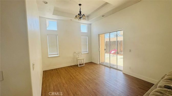 Empty room, Interior, Pendant Lights, Wood Texture Flooring