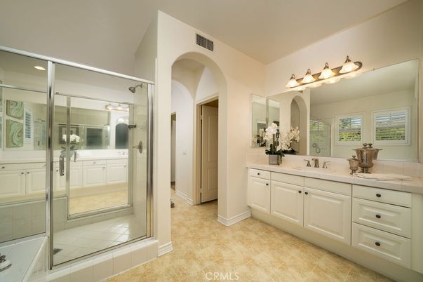 Bathroom, Dual Sink Vanities, Glass Shower, Interior