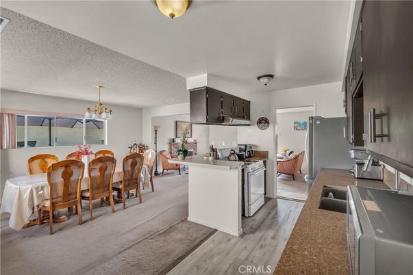 Chandelier, Dining room, Interior, Kitchen, Living room, Pendant Lights, Wood Texture Flooring