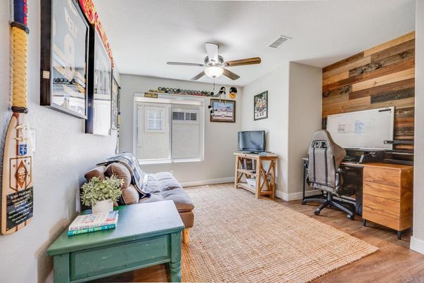 Home Office, Interior, Wood Texture Flooring, Wooden Walls