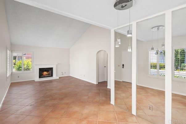 Empty room, Fireplace, Interior, Pendant Lights