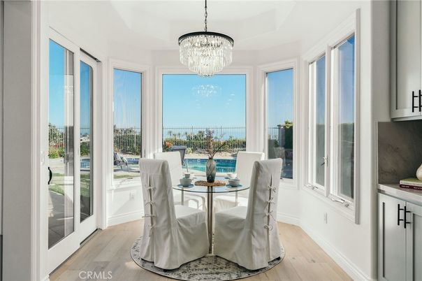 Chandelier, Dining room, Interior, Water, Wood Texture Flooring