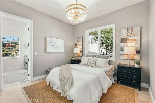 Bedroom, Chandelier, Interior, Marble, Wood Texture Flooring