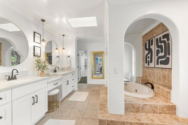 Bathroom, Dual Sink Vanities, Interior, Pendant Lights
