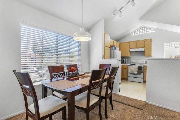 Dining room, Interior, Kitchen, Pendant Lights, Wood Texture Flooring