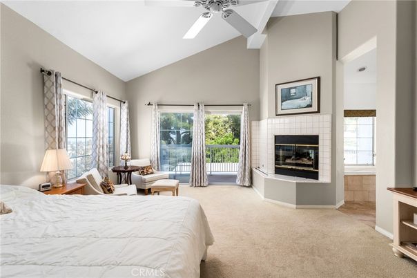 Bedroom, Fireplace, Interior