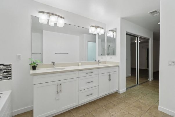 Bathroom, Dual Sink Vanities, Glass Shower, Interior