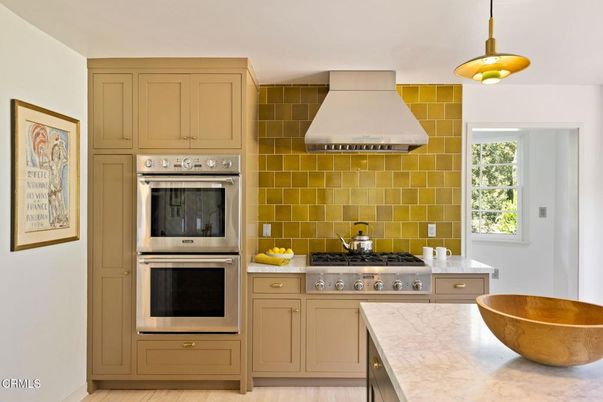 Interior, Kitchen, Pendant Lights, Stainless Steel Appliances, Wood Texture Flooring