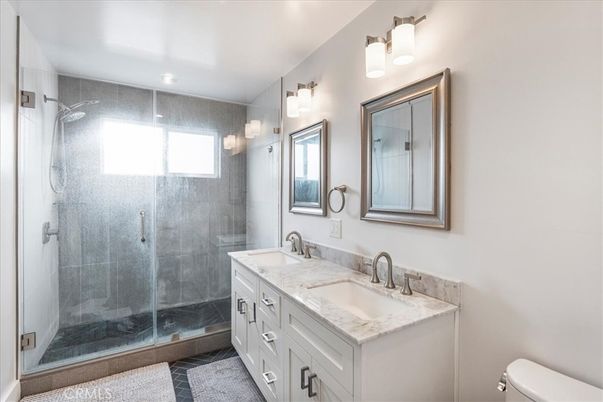 Bathroom, Dual Sink Vanities, Glass Shower, Interior