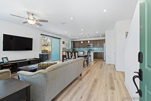 Dining room, Interior, Kitchen, Living room, Pendant Lights, Recessed Lighting, Wood Texture Flooring