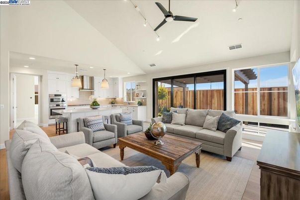 Interior, Kitchen, Living room, Pendant Lights, Recessed Lighting, Stainless Steel Appliances, Wood Texture Flooring