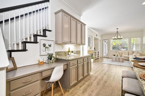 Chandelier, Interior, Kitchen, Living room, Pendant Lights, Wood Texture Flooring
