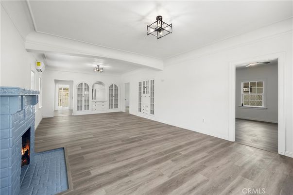 Empty room, Fireplace, Interior, Wood Texture Flooring