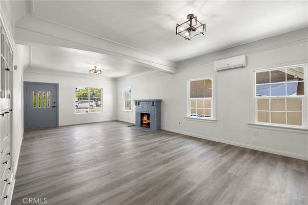 Empty room, Fireplace, Interior, Wood Texture Flooring