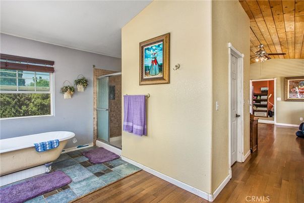 Bathroom, Free Standing Baths, Interior, Wood Texture Flooring