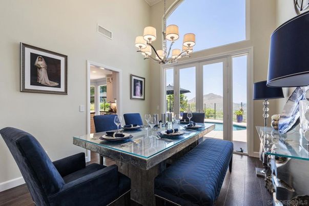 Chandelier, Dining room, Interior, Wood Texture Flooring