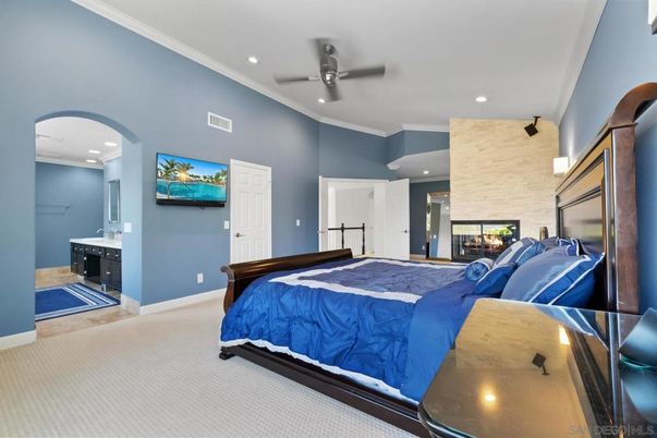 Bedroom, Fireplace, Interior, Recessed Lighting