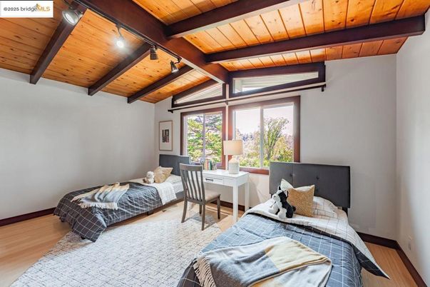 Bedroom, Home Office, Interior, Wooden Beams, Wooden Ceilings, Wood Texture Flooring