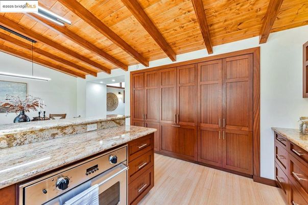 Interior, Kitchen, Stainless Steel Appliances, Wooden Beams, Wooden Ceilings, Wood Texture Flooring