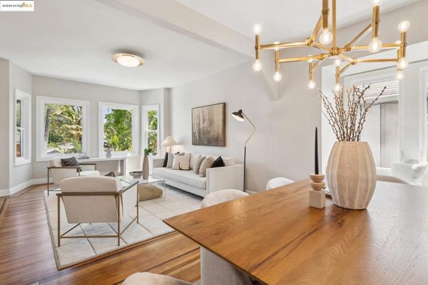Dining room, Interior, Living room, Pendant Lights, Wood Texture Flooring