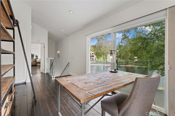 Dining room, Interior, Recessed Lighting, Water, Wood Texture Flooring