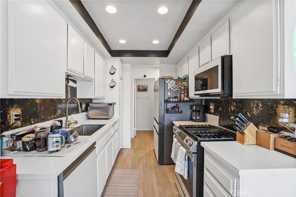 Interior, Kitchen, Recessed Lighting, Wood Texture Flooring