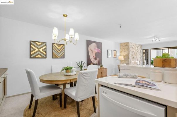 Chandelier, Dining room, Interior, Stone Walls