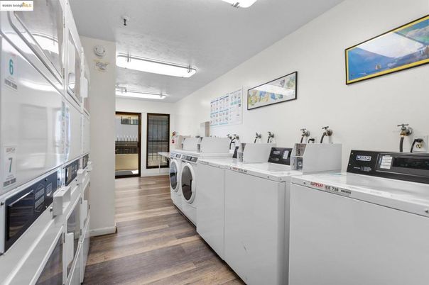 Interior, Washer, Wood Texture Flooring