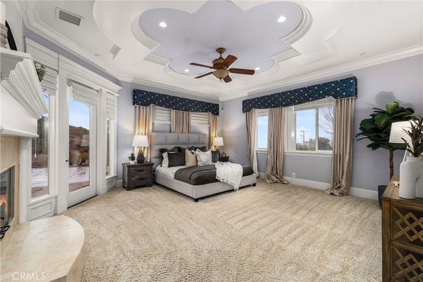 Bedroom, Fireplace, Interior, Recessed Lighting