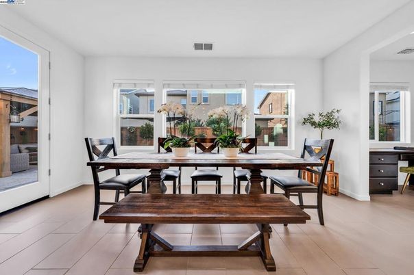 Dining room, Interior, Wood Texture Flooring
