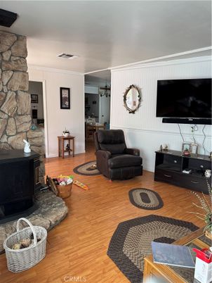 Fireplace, Interior, Living room, Stone Walls, Wood Texture Flooring