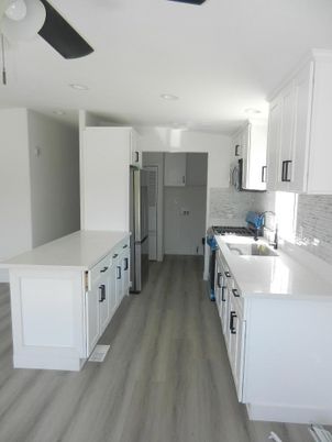 Interior, Kitchen, Recessed Lighting, Wood Texture Flooring