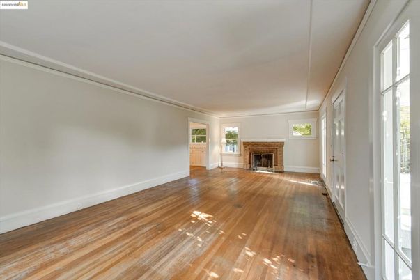 Empty room, Fireplace, Interior, Wood Texture Flooring